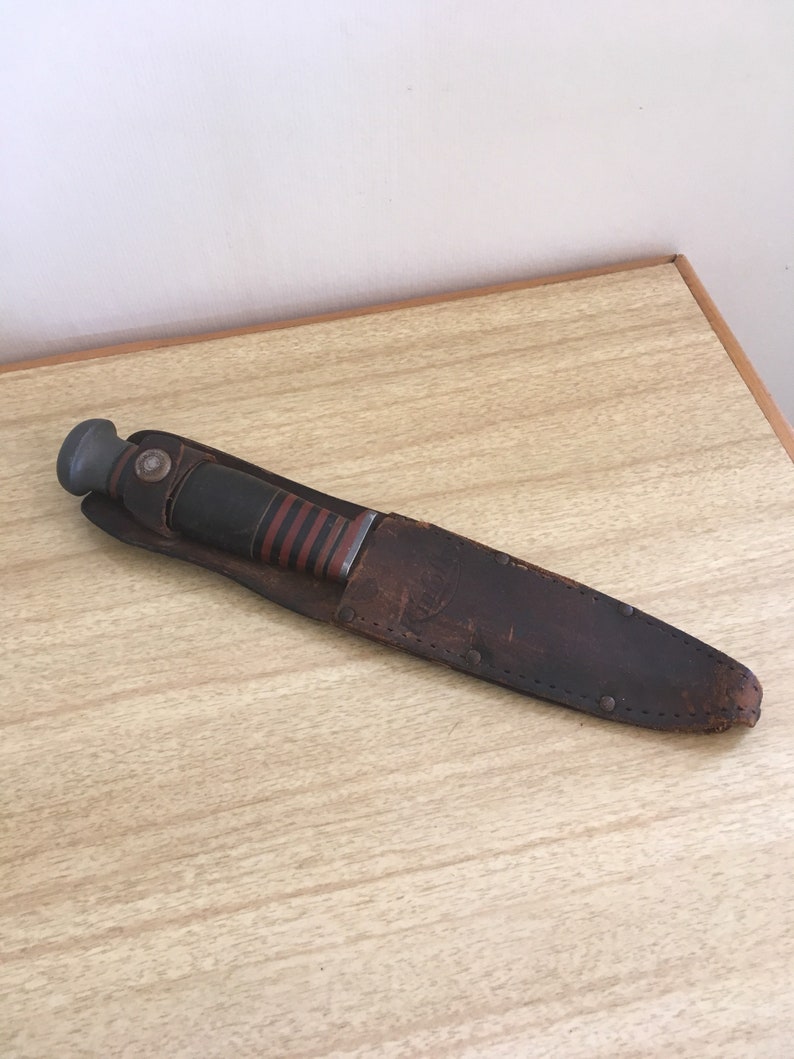 Vintage Kinfolks Saw Tooth Knife in Sheath Etsy