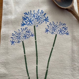 Agapanthus towel#prettyblueflowers#100%cottonfloursack