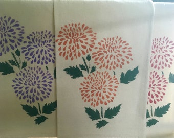 100% cotton flour sack towel; kitchen towel; made in the USA; Hand painted in Vermont