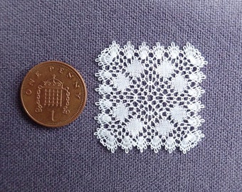 Square 1/12th Scale Handmade Lace Doily for Dolls House
