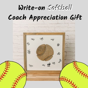 Write-On Softball Coach Appreciation Gift | Team Gift | Softball Coach Gift | Softball Coach | Signable Gift for Coach