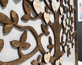 Family Gift, Engraved Family Tree Sign, 50th anniversary gift for parents, Family Tree Sign