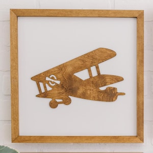Airplane Sign, Airplane Toddler Room, Airplane Toddler Wall Decor, Airplane Decor for Kids, Boys Room Decor, wooden airplane signs nursery