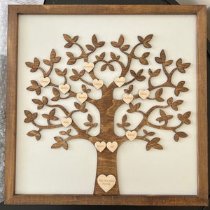 Family Gift, Engraved Family Tree Sign, 50th anniversary gift for parents, Family Tree Sign
