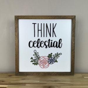 Think Celestial with Floral | Russell M. Nelson | 16x16 inch