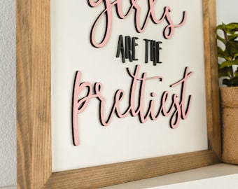 Happy Girls are the Prettiest , Girls Bathroom Decor, Audrey Hepburn, Girls Wall Decor, Bathroom Sign, Audrey Hepburn Quote