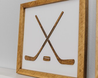 Hockey Nursery Decor, Laser Cut Sports Sign, Personalized Name