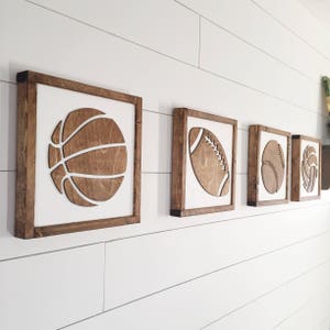 Wood Sign for Boys Room, Sports Wood Sign, Sports Decor for Boys Room, Soccer Bedroom, Sports Lover Room, Basketball Room, Boys Sports Room