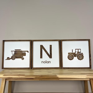 Farm Wood Signs, Tractor Room Decor, Tractor Bedroom, Tractor Bedroom Decor, Tractor Wall Decor, Boys Room Decor, wooden farm wall art
