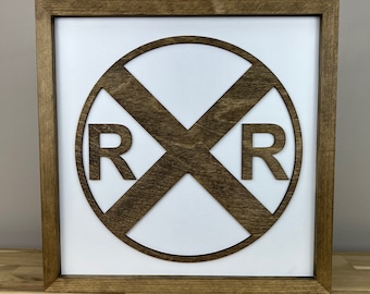 Train Room Decor, Railroad Crossing Sign, Boys Bedroom Gallery Wall