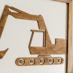 Wood Truck Wall Decor, Construction Sign, Construction Birthday Party, Boys Bedroom Decor, Construction Truck Room Decor, Excavator Sign