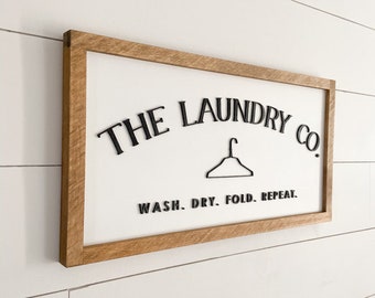 Laundry Room Sign, Modern Farmhouse Laundry Room, Laundry Room Wall Decor, Laundry Art Framed, laundry sign farmhouse, The Laundry Co. Sign