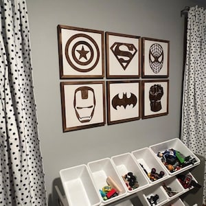 Super Hero Wall Art, Superhero Sign, Playroom Decor, Nursery Decor, Superhero Nursery, Kids Bedroom Decor, Superhero Decor