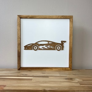 Race Car Sign 14x14 Inch Wood Signs Boys Bedroom Decor Race Car Room ...