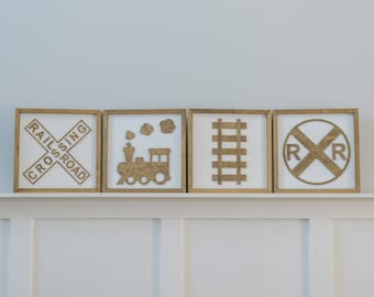 Railroad Signs, Railroad Crossing Sign, kids train room, train room decor kids, railroad crossing decor