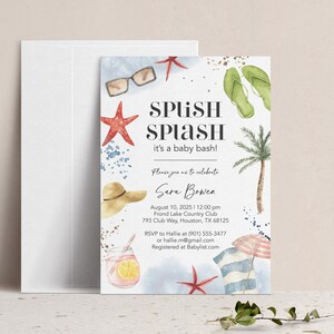 Splish Splash It's a Baby Bash! Shower or Sprinkle Invitation, Pool ...
