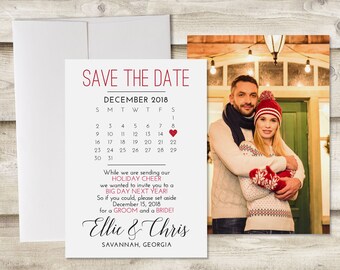 holiday save date etsy christmas save the date cards