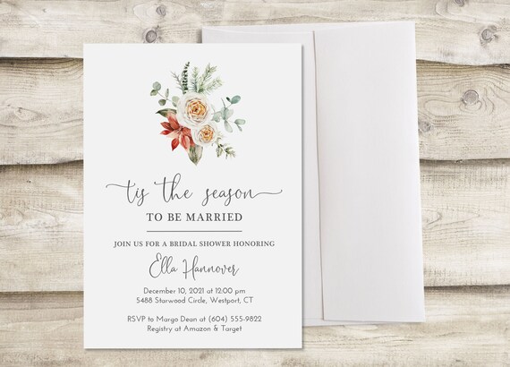 Tis the Season to Be Married Bridal Shower Invitation Winter - Etsy