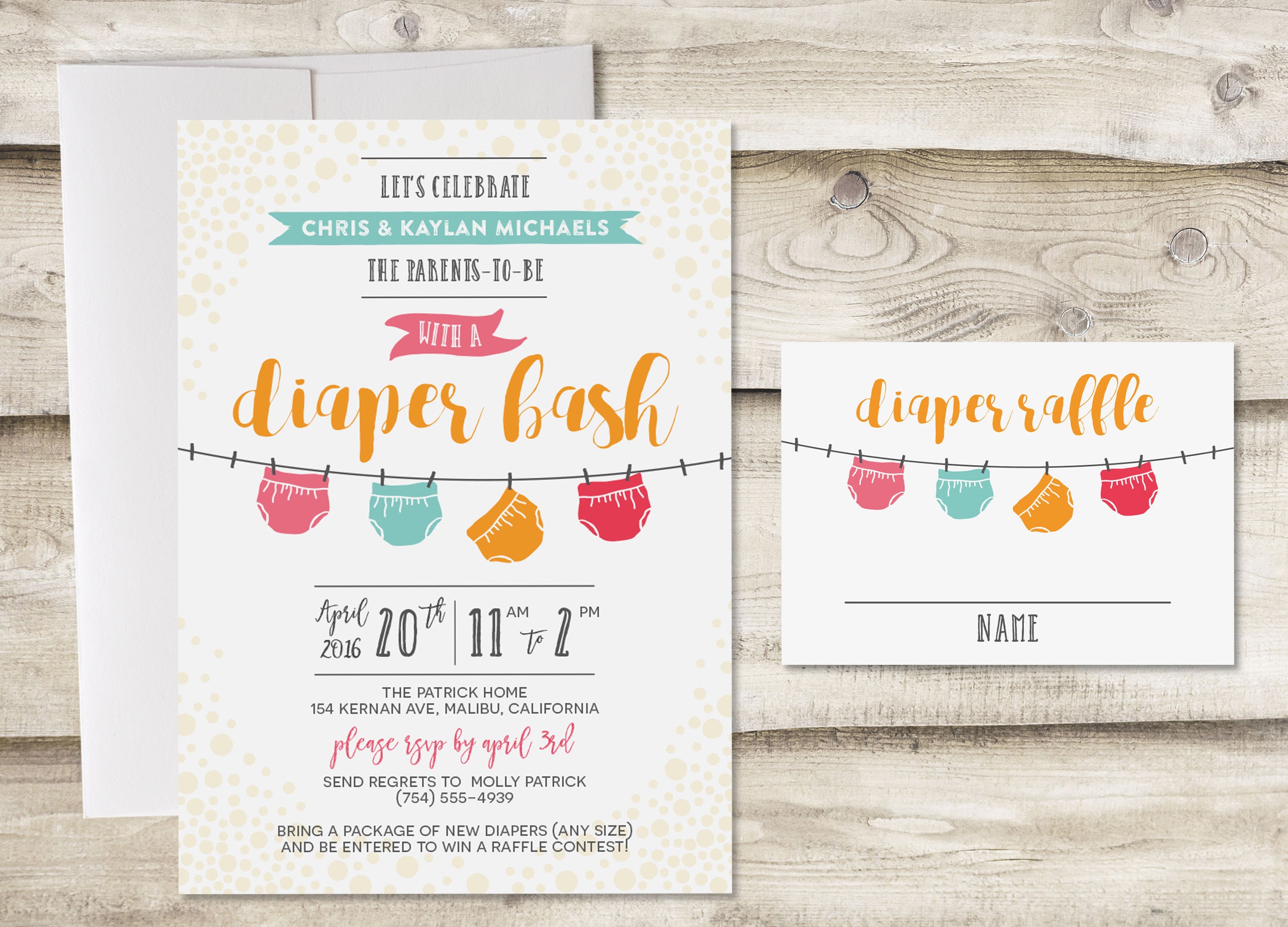 Diaper Raffle Baby Shower Invitation Diaper Bash Baby Shower Etsy