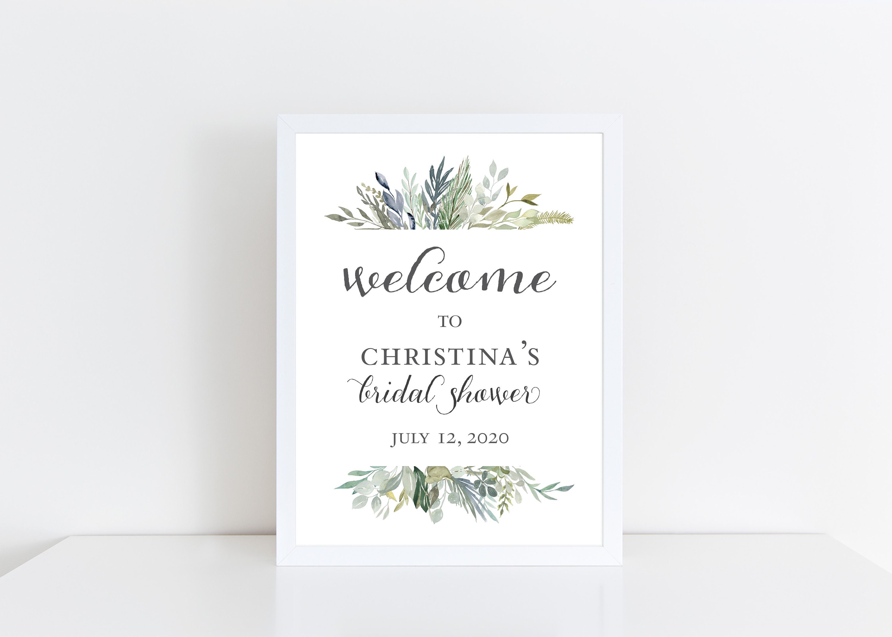 Printed Card Stock Sign for Bridal Shower FRAME NOT Etsy
