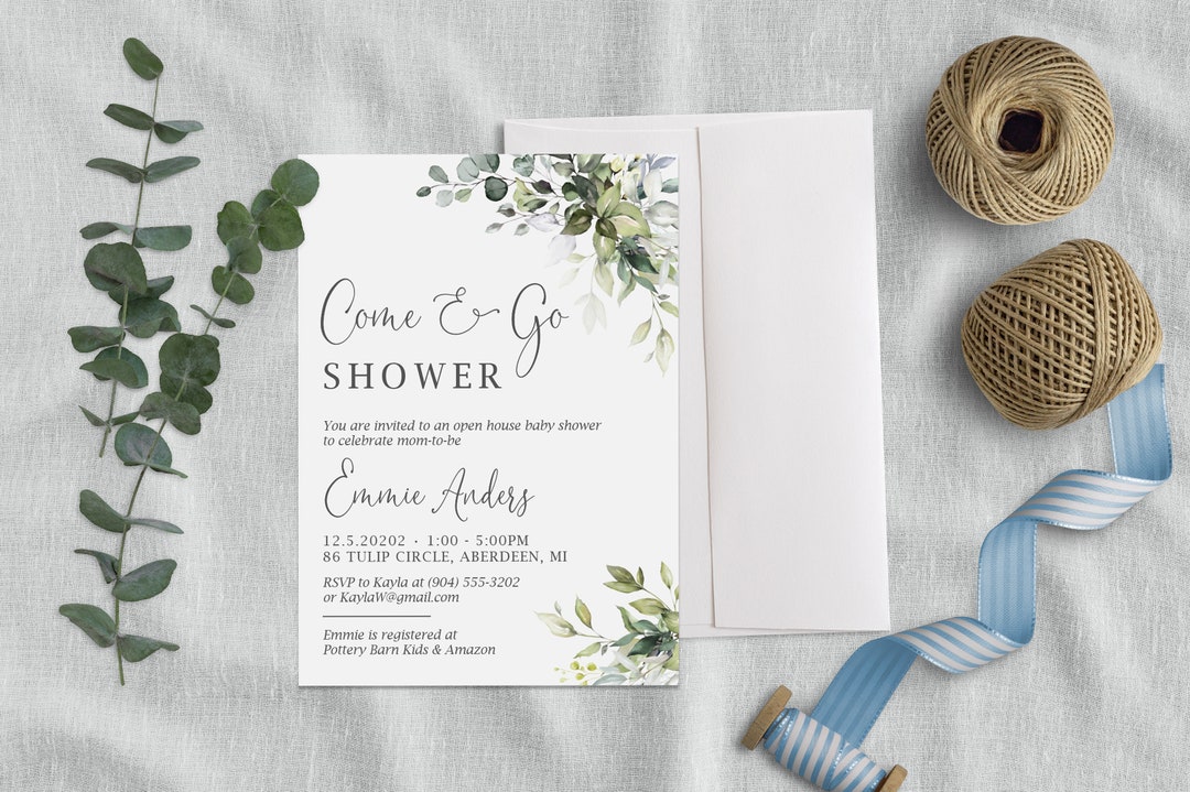 Come and Go Baby Shower Invitation, Come and Go Bridal Shower