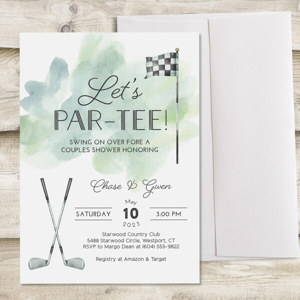 Golf Shower Invite Etsy