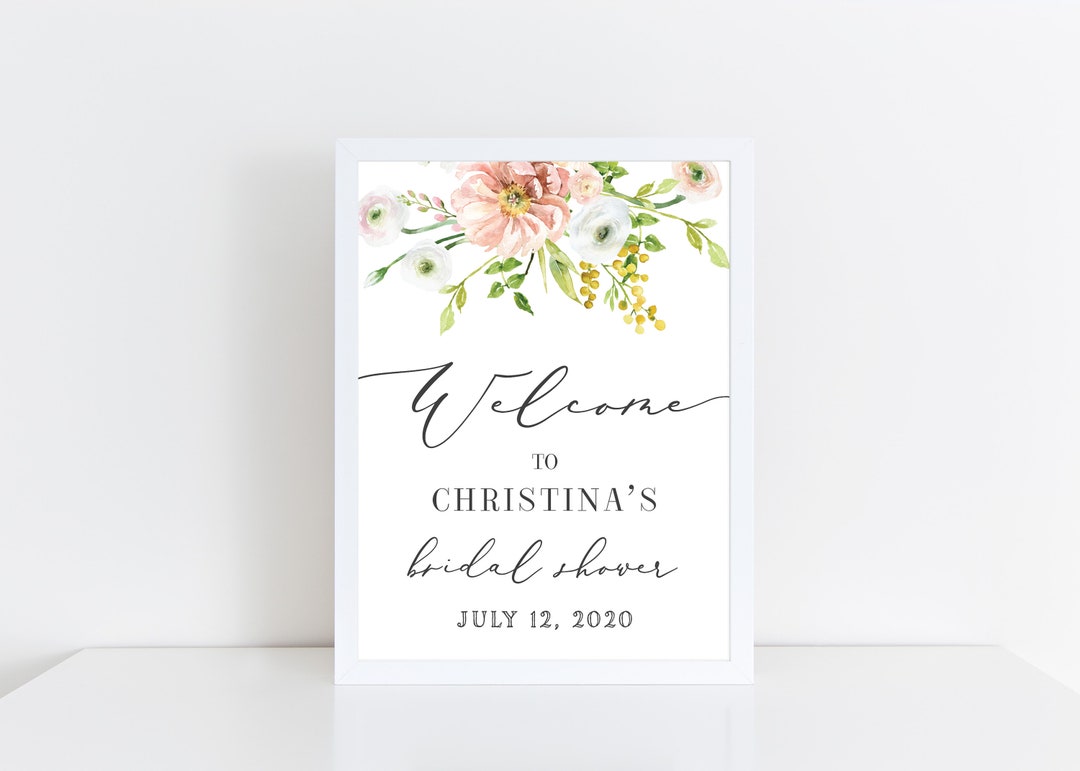 Printed Card Stock Sign for Bridal Shower FRAME NOT Etsy