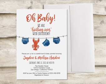 Crawfish Boil Baby Shower Invitation Seafood Couples Baby Etsy Canada Crawfish Boil Baby Shower Invitation Seafood Couples Baby Etsy Canada