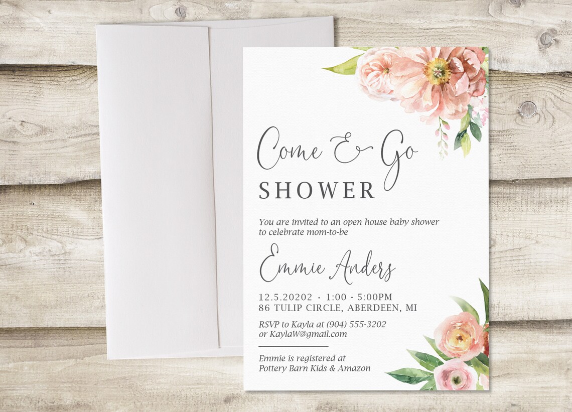 Come and Go Baby Shower Invitation Come and Go Bridal Shower Etsy