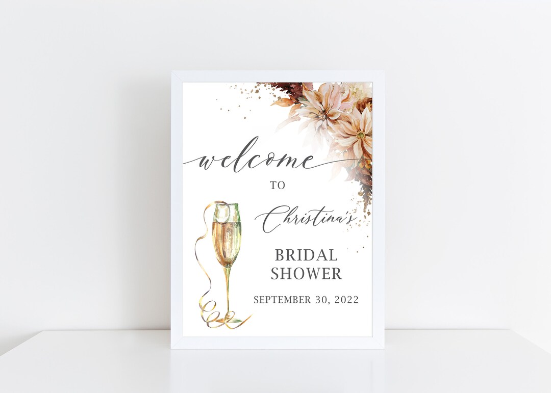 Printed Card Stock Sign for Bridal Shower FRAME NOT INCLUDED