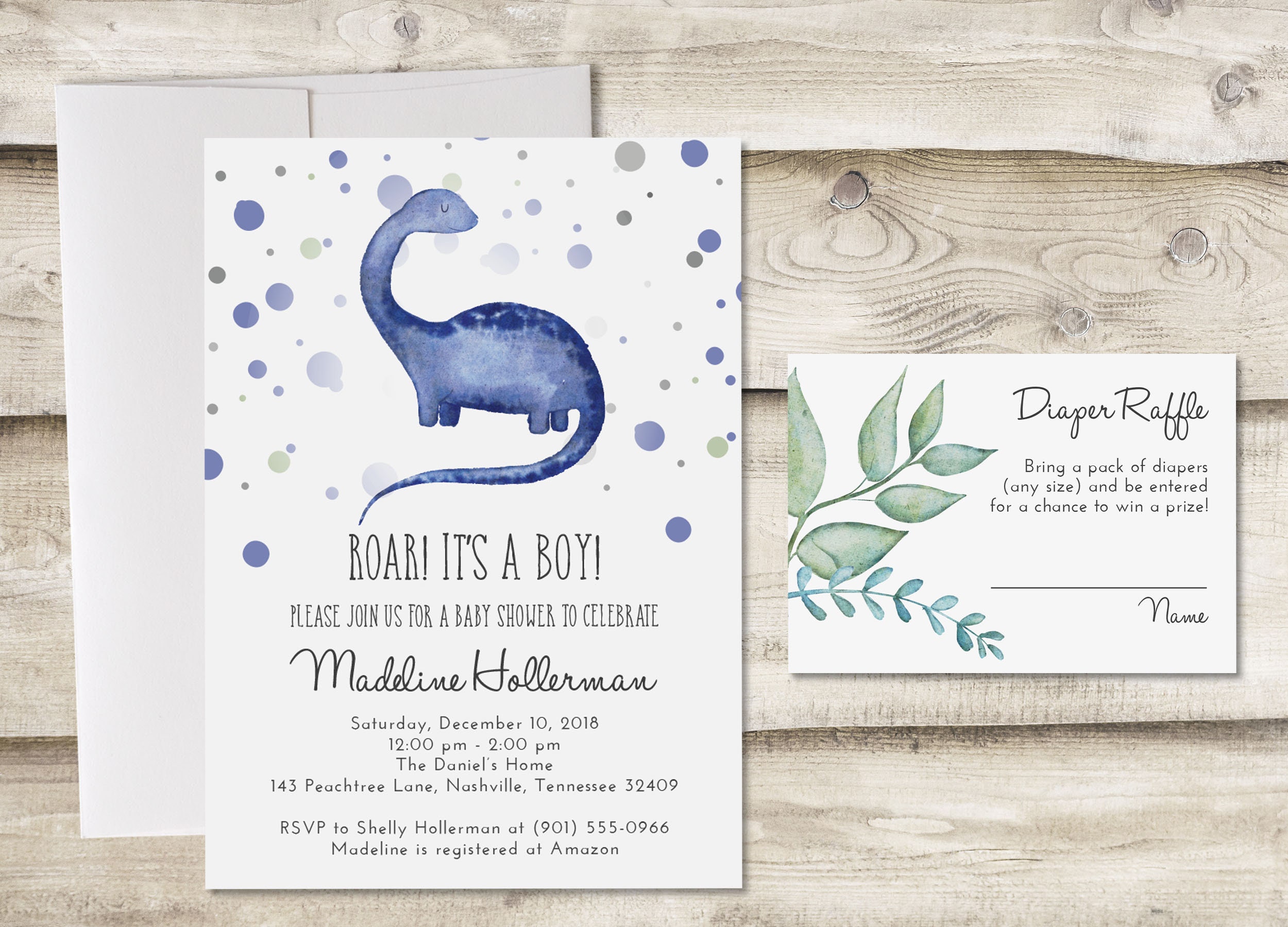 Roar It's a Boy Dinosaur Baby Shower Invitation with - Etsy.de