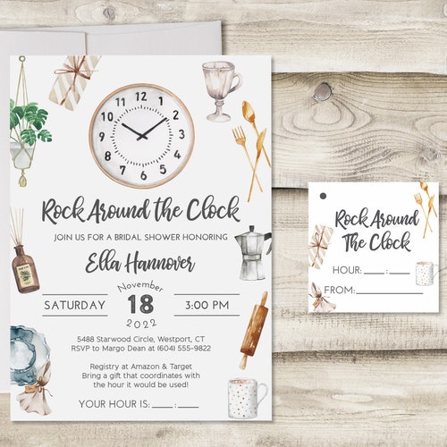 Rock Around the Clock Bridal Shower Invitation Couples Etsy