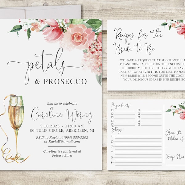 Prosecco and Petals Bridal Shower Ideas Etsy