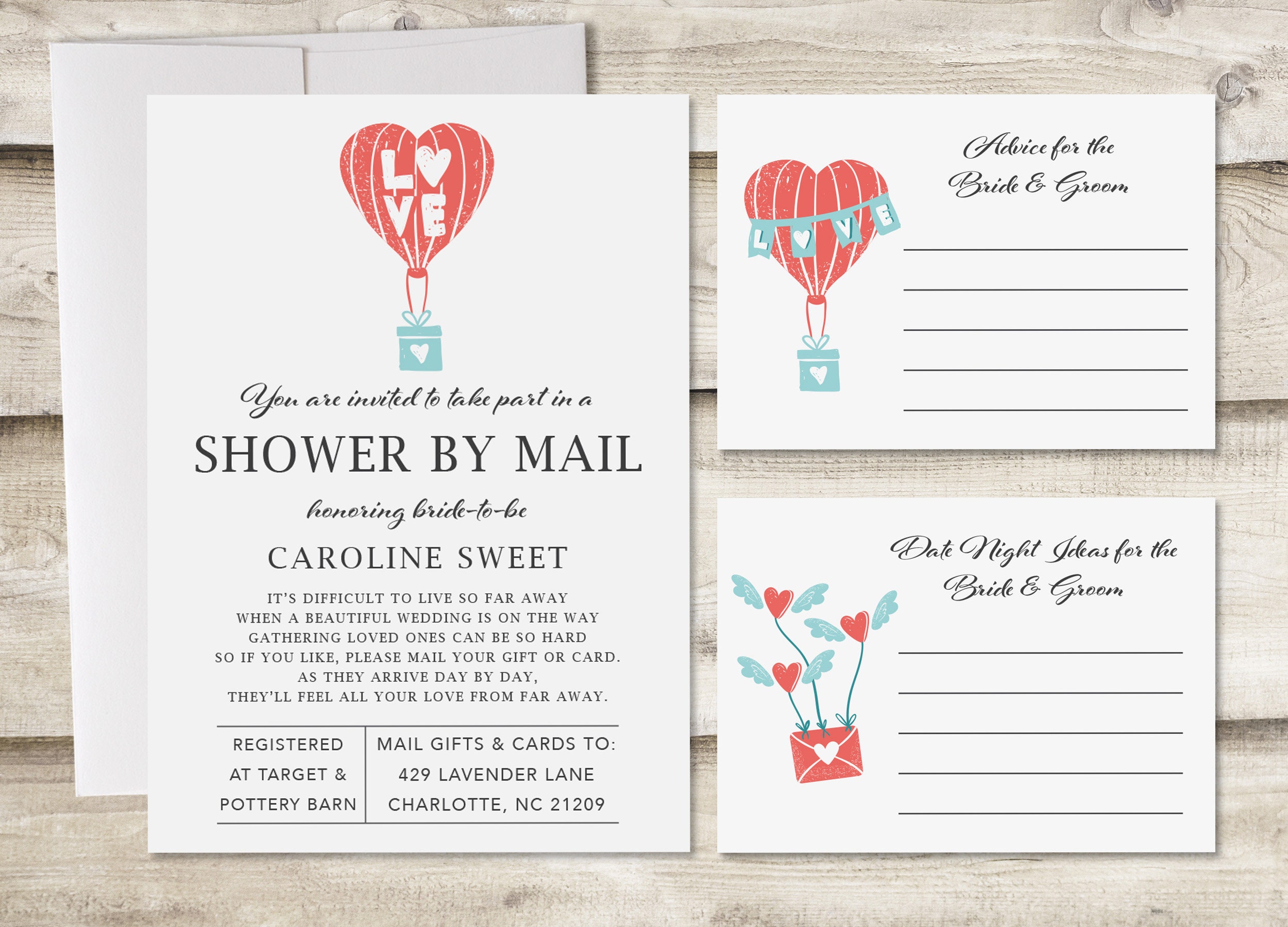 Bridal Shower By Mail Invitation With Advice And Date Night - Etsy Canada