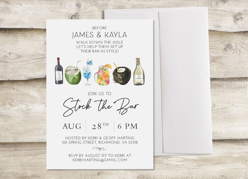 Stock the Bar Wedding Shower Invitation