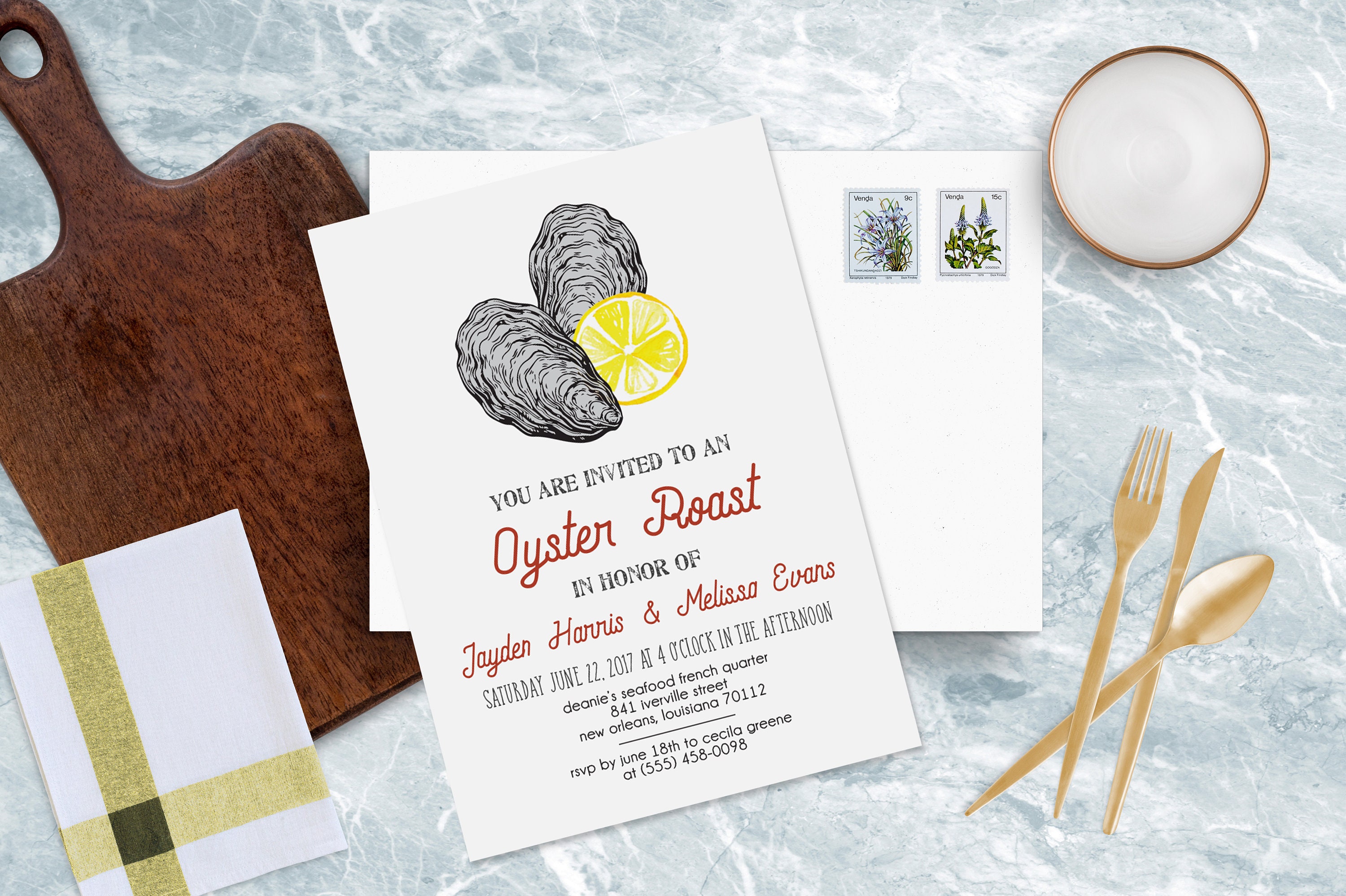 Oyster Roast Invitation Seafood Roast Invitation Oyster | Etsy