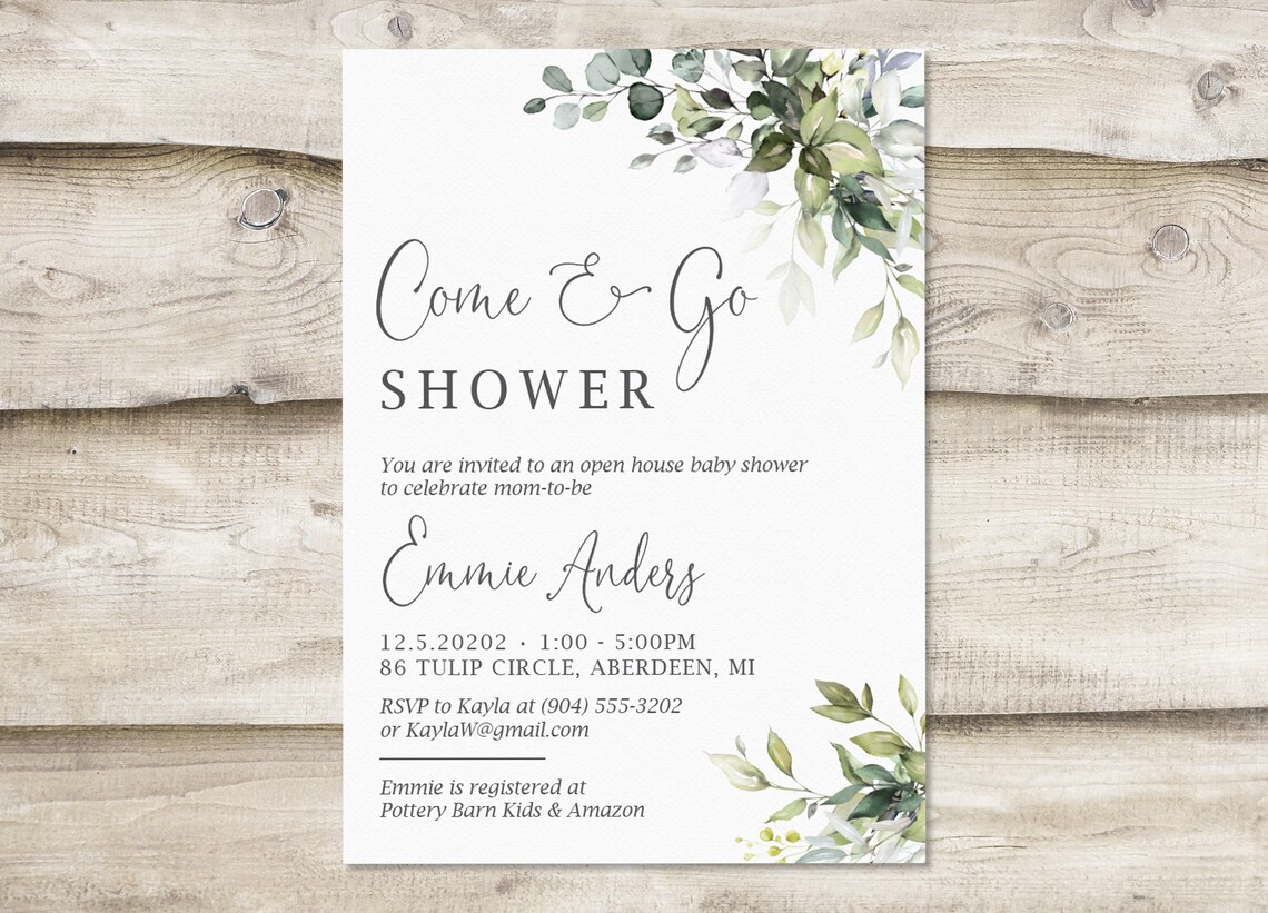 Come and Go Baby Shower Invitation With Display Shower Insert Etsy