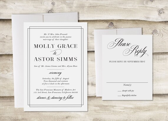 Formal invitation deals of wedding