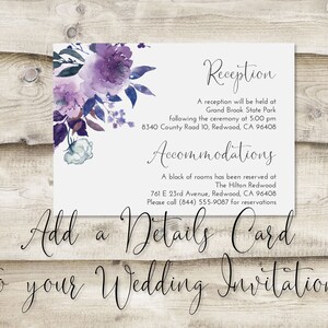 Add a Details Card to Your Wedding Invitation ADD-ON LISTING image 1