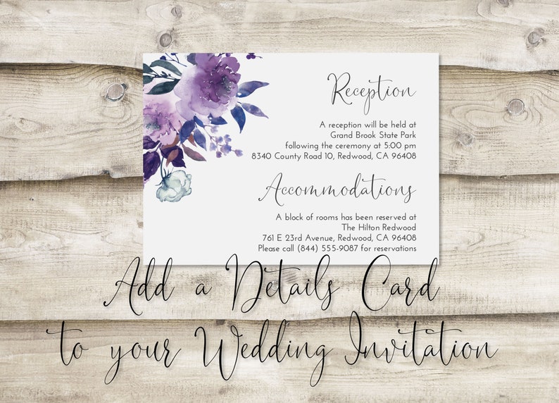 Add a Details Card to Your Wedding Invitation ADD-ON LISTING image 1