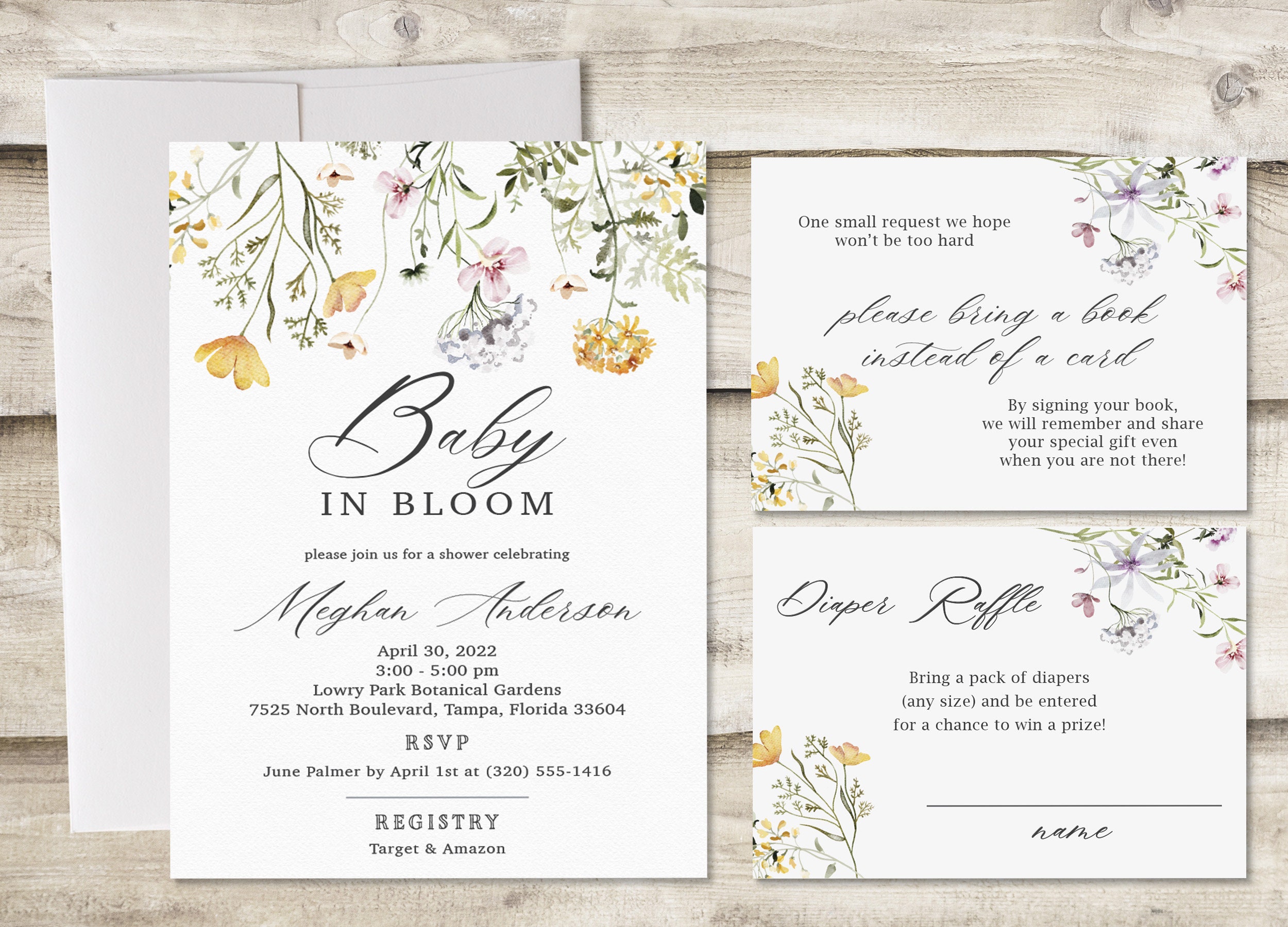 Baby In Bloom Baby Shower Invitation With Book Instead Of Card Etsy