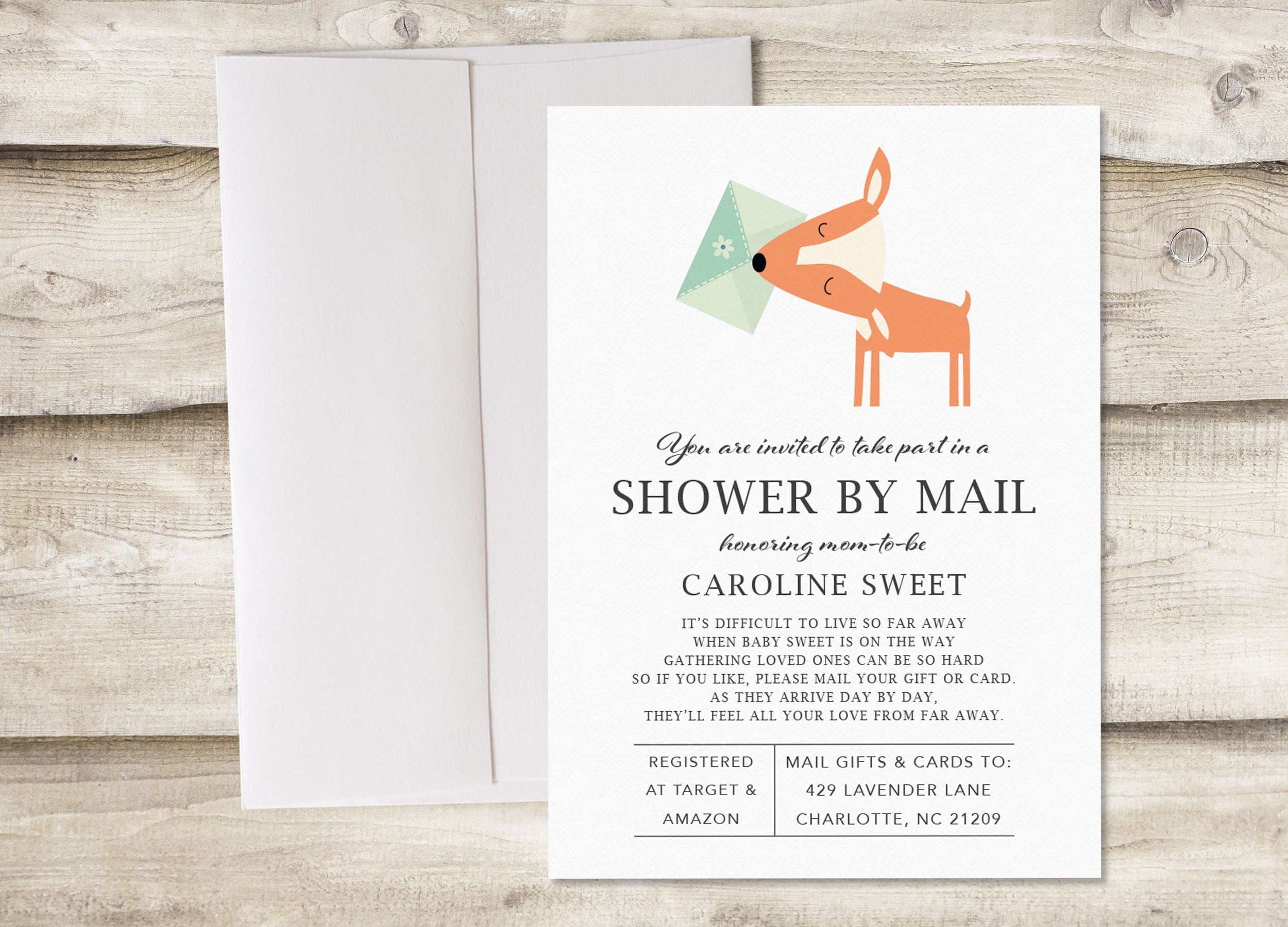 Shower By Mail Invitation Long Distance Baby Shower Etsy