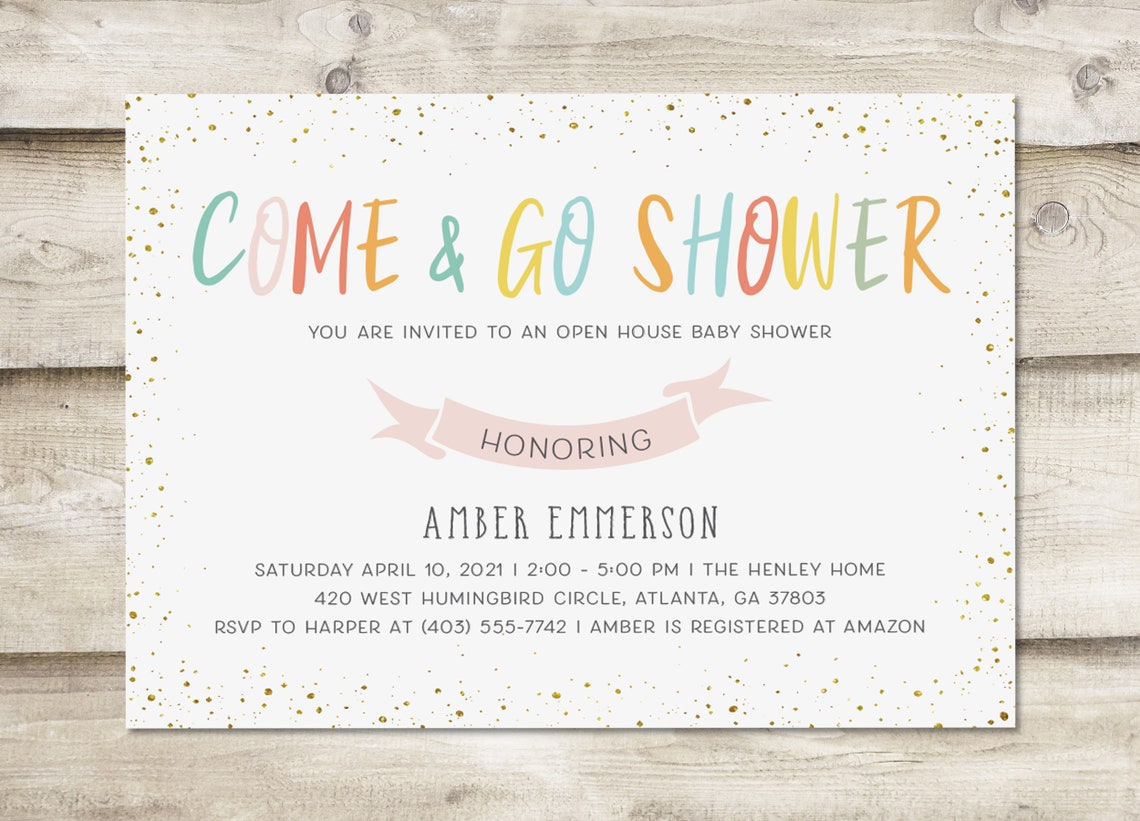 Gold Confetti and Bright Colors Come and Go Baby Shower Etsy