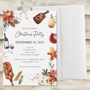 Holiday Party Invitation, Christmas Cocktail Shindig Invite, Neighborhood or Community Block Party, Holiday Dinner with Family and Friends