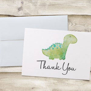 Dinosaur Personalized Stationery Folded Notecards, Thank You Notecards, Baby Shower Thank You Note Cards, Boy Personal Stationery, T-Rex