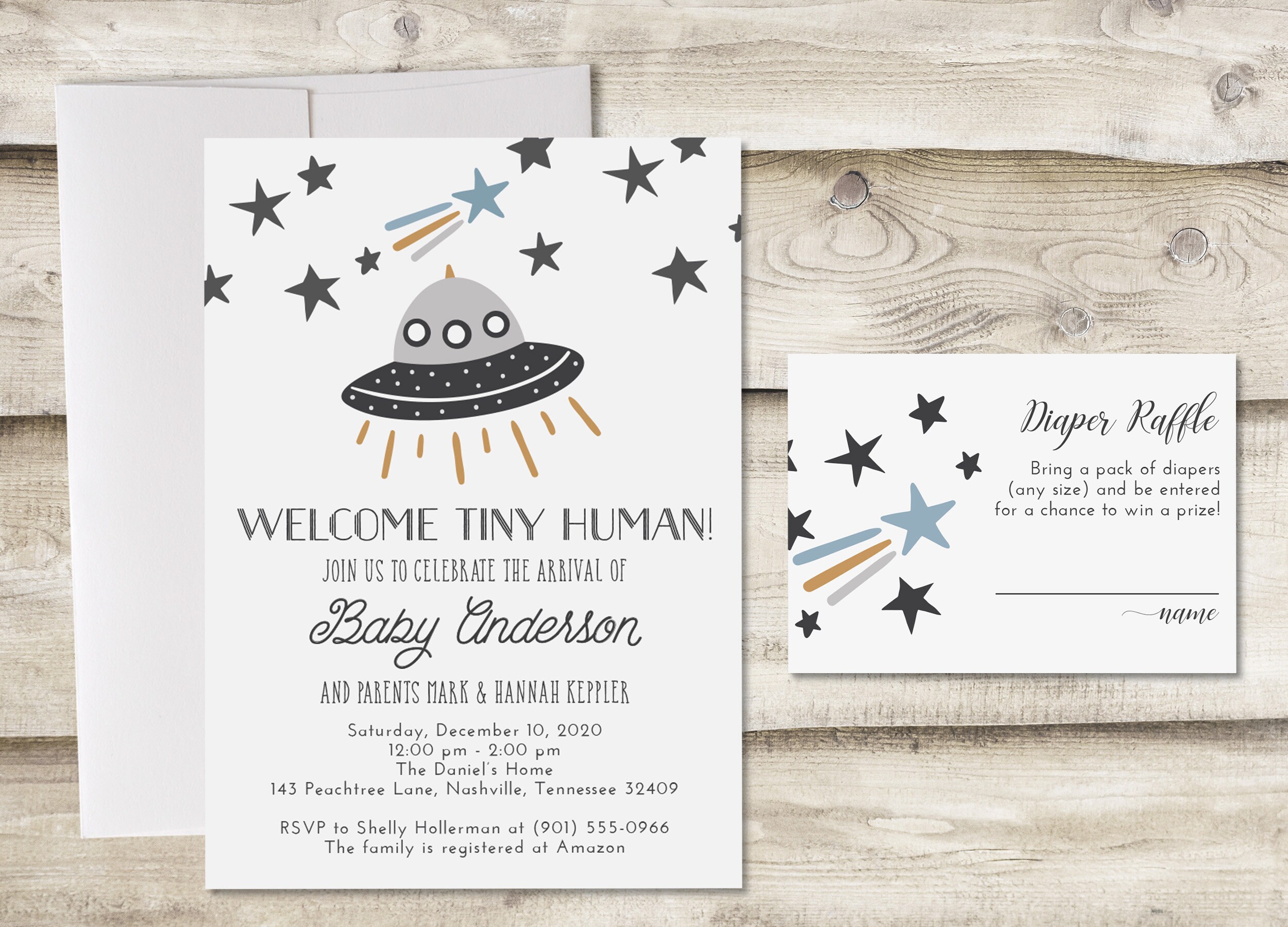 Welcome Tiny Human Baby Shower Invitation With Diaper Raffle Etsy France