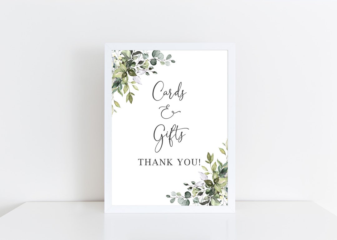 Printed Cards and Gifts Card Stock Sign for Bridal or Baby Shower FRAME