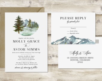 Spring Mountain Wedding Invitations - Etsy