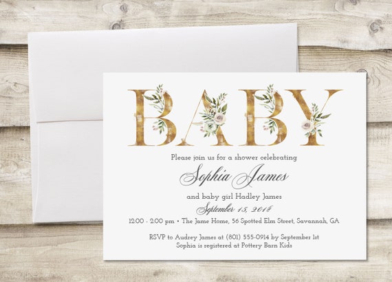 floral baby shower invitation couples baby shower invitation etsy digital baby shower invitations