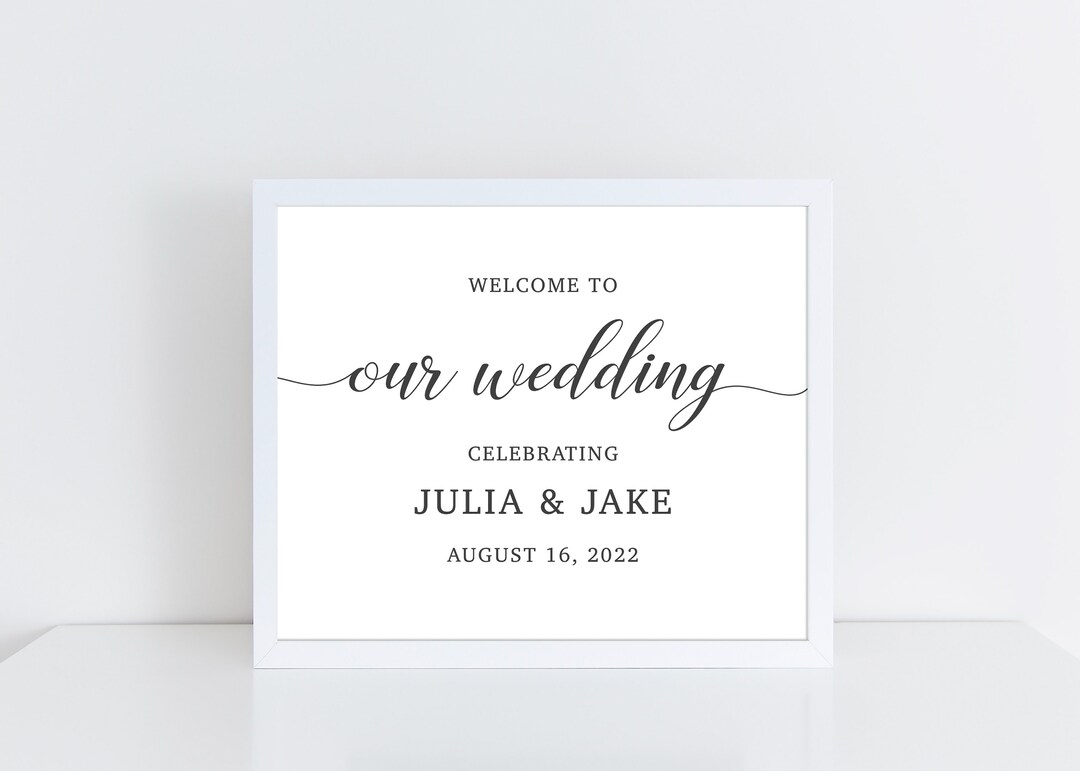 Printed Card Stock Sign for Wedding or Reception FRAME NOT